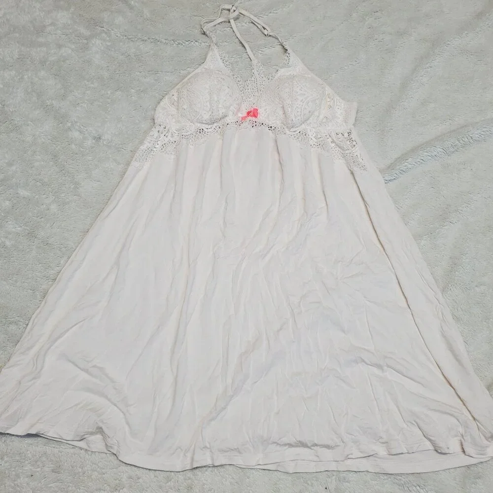 NWT Victoria's Secret Ivory Lace Babydoll Slip Lingerie Large Sexy Vixen Classic - Picture 1 of 7